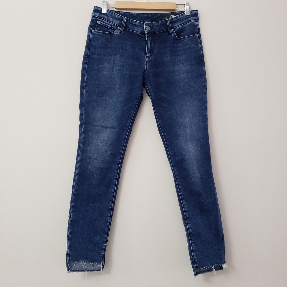 Armani exchange AX super skinny stepped hem jeans 28 dark wash